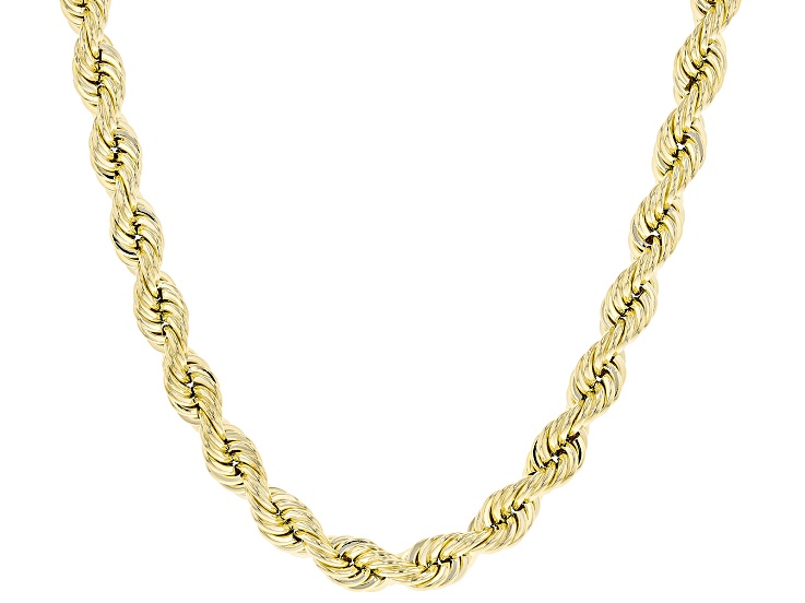 10K Yellow Gold 6.9MM Rope Chain 24 Inch Necklace - AU951 | JTV