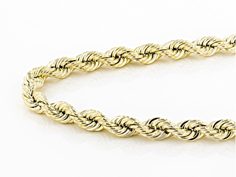 10K Yellow Gold 6.9MM Rope Chain 24 Inch Necklace