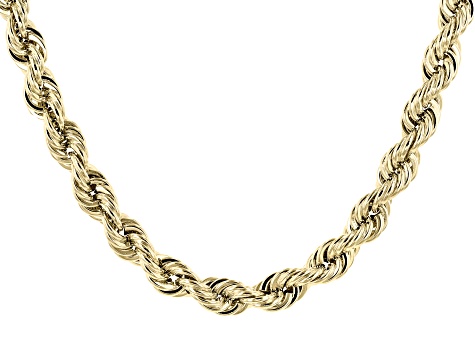 10K Yellow Gold 6.9MM Rope Chain 20 Inch Necklace