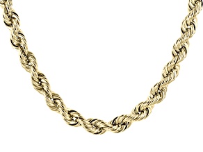 10K Yellow Gold 6.9MM Rope Chain 20 Inch Necklace