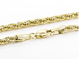 10K Yellow Polished Gold 3MM Rope Chain 18 Inch Necklace