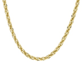 10K Yellow Polished Gold 3MM Rope Chain 20 Inch Necklace