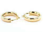 14K Yellow Gold Polished 20MM Round Tube Hoop Earrings
