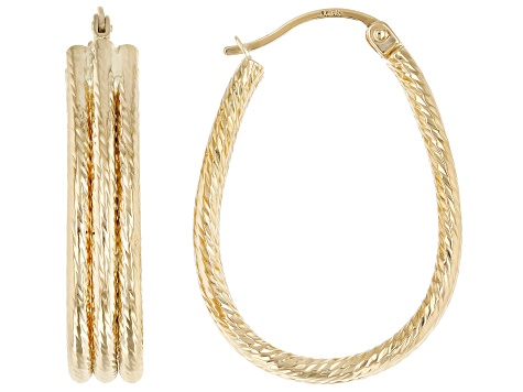 Saint Laurent twist large hoop earrings - Gold