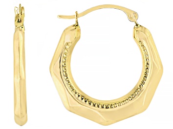 Picture of 14K Yellow Gold 4.5x21MM Polished Octagonal Hoop Earrings