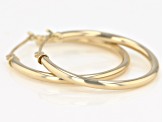 14K Yellow Gold 1x27MM Polished Tube Hoop Earrings