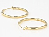 14K Yellow Gold 1x27MM Polished Tube Hoop Earrings