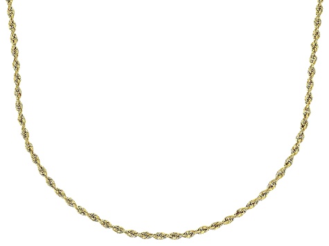 14K Yellow Gold Rope Chain 18 Inch Necklace