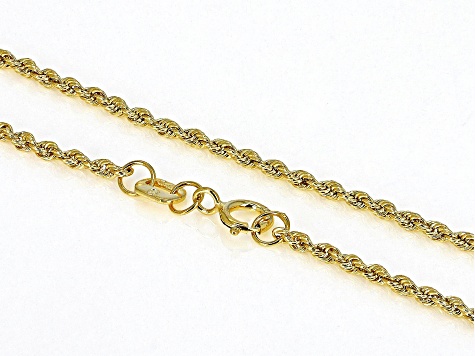 14K Yellow Gold Rope Chain 18 Inch Necklace