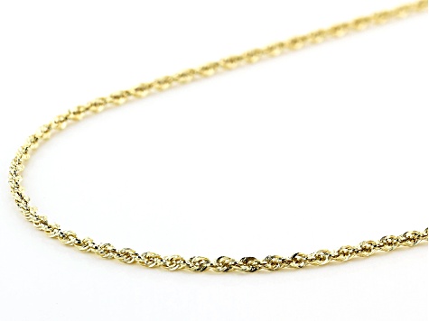 FB Jewels 14K White And Yellow Gold X Lobster Claw Clasp Hollow Diamond-Cut Rope Chain Necklace
