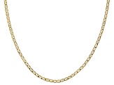 10k Yellow Gold Semi-Solid 2.5mm Mariner Chain 20 inch Necklace
