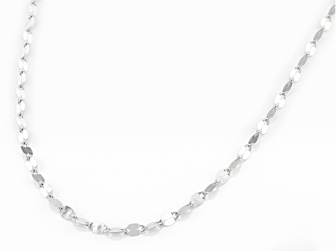 FB Jewels 10k White Gold 1.8mm Diamond-cut Cable Chain