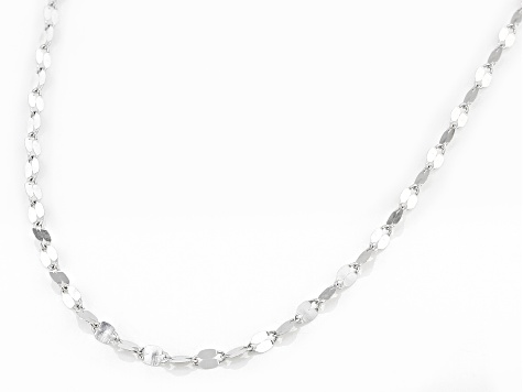 10K White Gold 1.9MM Flat Mirror Chain