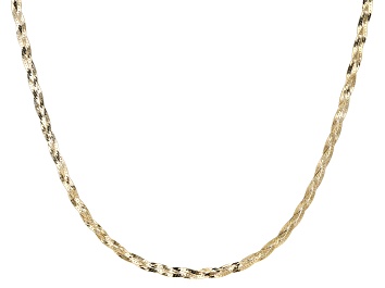 Brilliant Bijou 10k Yellow Gold Semi-Solid Curb Link Chain Necklace 
