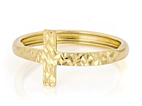 10K Gold Filled Textured Cross Ring