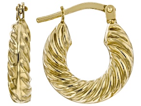 10K Gold Filled Textured Hoop Earrings