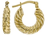 10K Gold Filled Textured Hoop Earrings