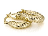 10K Gold Filled Textured Hoop Earrings