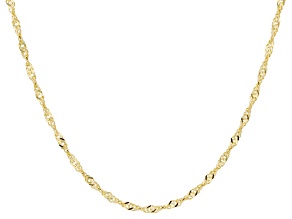 10K Yellow Gold Filled 2mm Polished Singapore 18 Inch Chain