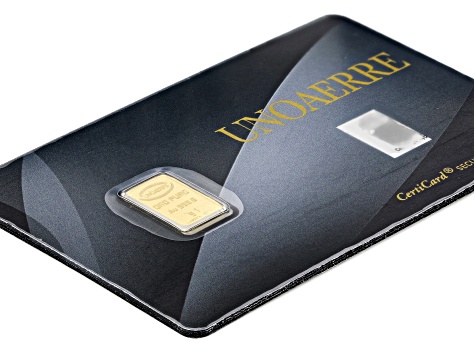 24k Yellow Gold 1g Classic Ingot, 24k Yellow Gold 1g Reversible U.S.A Flag/Eagle Ingot Blister Set