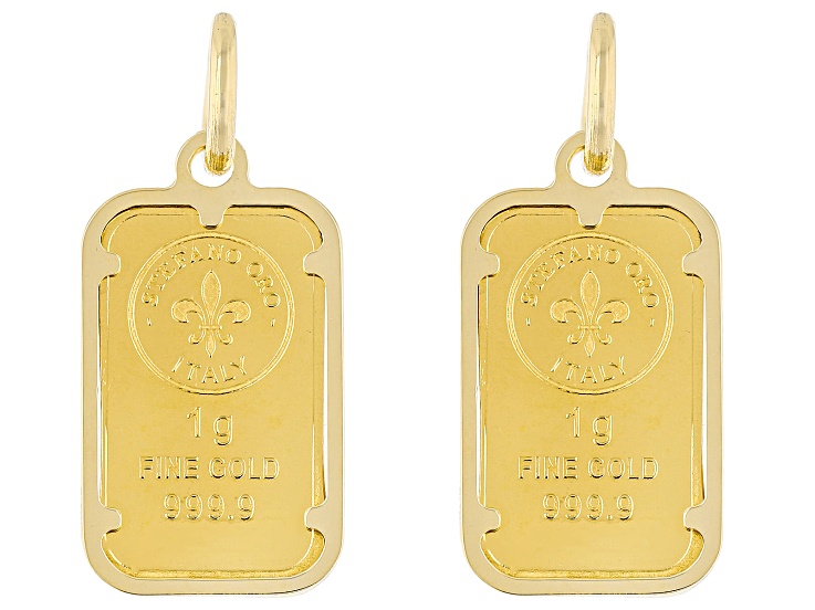 24k Yellow Gold Classic 1g Ingot with 14k Yellow Gold Frame
