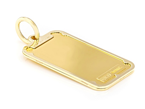 24k Gold 2g Ingot with 14k Gold Frame Pendant, 14k Gold 1.6mm