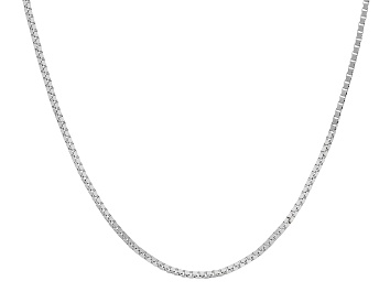 Picture of 14k White Gold 0.5mm Box 18 Inch Chain With a Magnetic Clasp