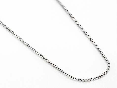 14k White Gold 0.5mm Box 18 Inch Chain With a Magnetic Clasp