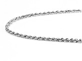 10k White Gold 2.05mm Silk Rope 20 Inch Chain With 10k White Gold Magnetic Clasp