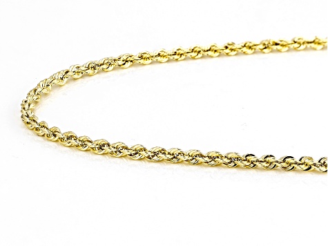 10k Yellow Gold 2.05mm Silk Rope 18 Inch Chain With 10k Yellow Gold Magnetic Clasp