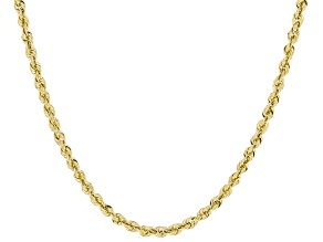 10k Yellow Gold 2.05mm Silk Rope 20 Inch Chain With 10k Yellow Gold Magnetic Clasp