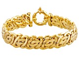 18k Yellow Gold Over Bronze Flat Byzantine Link Bracelet