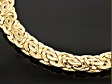 18k Yellow Gold Over Bronze Flat Byzantine Link Necklace 18 inch 13.5mm