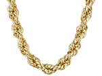 18K Yellow Gold Over Bronze Soft Rope Link 24 Inch Chain