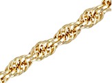 18K Yellow Gold Over Bronze Soft Rope Link 24 Inch Chain