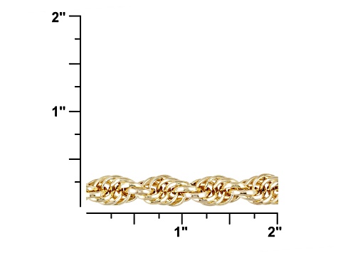 18K Yellow Gold Over Bronze Soft Rope Link 24 Inch Chain - BEC181