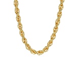18k Yellow Gold Over Bronze Soft Rope Link Necklace 20 inch