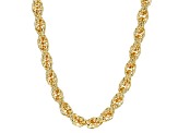 18k Yellow Gold Over Bronze Soft Rope Link Necklace 20 inch