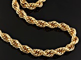 18k Yellow Gold Over Bronze Soft Rope Link Necklace 20 inch