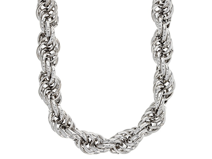 Platinum Over Bronze Soft Rope 24 Inch Chain