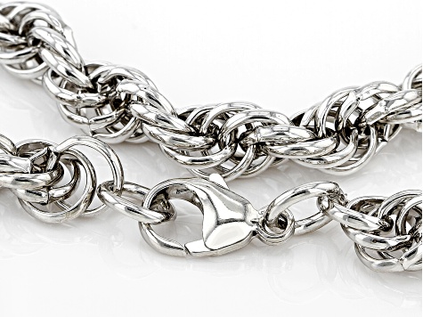 Platinum Over Bronze Soft Rope Link 20 Inch Chain