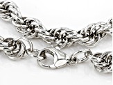 Platinum Over Bronze Soft Rope Link 20 Inch Chain