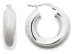 Platinum Over Bronze Round Hoop Earrings
