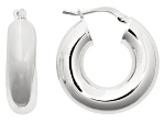 Platinum Over Bronze Round Hoop Earrings