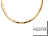 18k Yellow Gold Over And Rhodium Over Bronze Reversible Omega Necklace 17 inch
