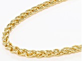 18k Yellow Gold Over Bronze Spiga Link Necklace And Bracelet Set
