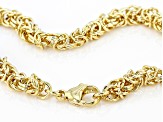 18k Yellow Gold Over Bronze Byzantine Necklace And Hoop Earring Set