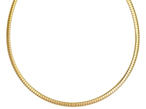 18k Yellow Gold Over Bronze Omega Necklace 18 inch 4mm