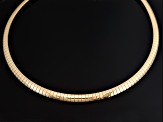 18k Yellow Gold Over Bronze Omega Necklace 18 inch 4mm