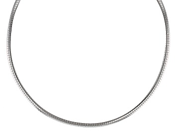 Picture of Rhodium Over Bronze Omega Necklace 18 inch 4mm